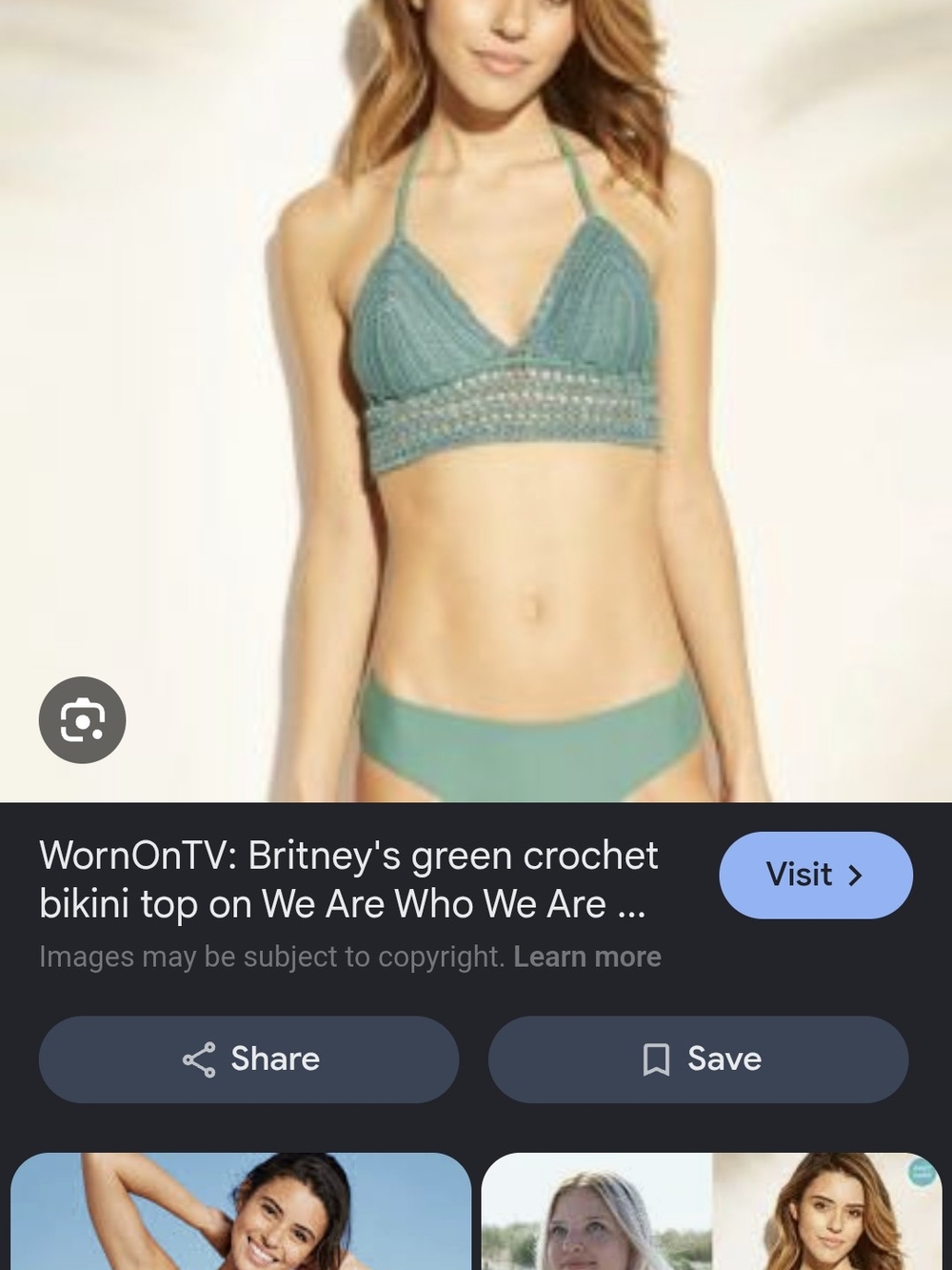 Xhilaration Seafoam Crochet Halter Bikini Top And Two Bikini Bottoms